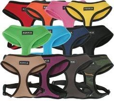 מבחר רתמות רשת לגוף הכלב במגוון גדלים וצבעים