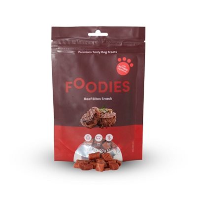 חטיף פודיס לכלב – נגיסי בקר רכים 100 גרם (4 יח' ב-50 ש"ח/ 10 יח' ב-100 ש"ח)