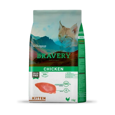 ברייברי חתול קיטן עוף 2 ק"ג