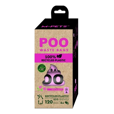 שקיות לאיסוף צרכים 100% ממוחזרות בניחוח ורדים 8 יח'