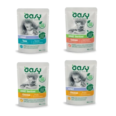 מעדן פאוץ' OASY לחתול 85 גרם - מגוון טעמים